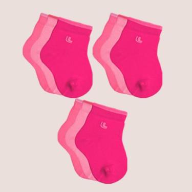 Imagem de Kit 9 Pares Meias Lupo Masculina Feminina Básica Infantil, 16 a 23, Pi