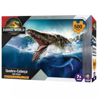 Imagem de Quebra Cabeça Mosassauro Jurassic World Dinossauro 500 Peças - Mimo