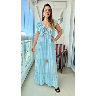 Imagem de Vestido Longo Indiano Premium Luxo Boho Chic c/ Forro-cod.155 - Aleci 