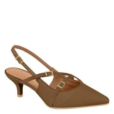 Imagem de Scarpin Feminino Vizzano Slingback Salto Baixo Fino 1122.885, Capuccin