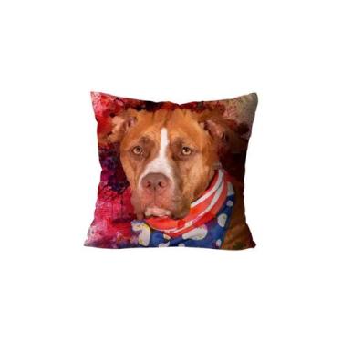 Imagem de Capa Para Almofada 45x45 Mdecore Gato Cachorro Pets, Pitbull