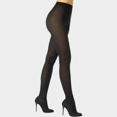 Imagem de Meia calça Canelada fio 70 fashion Loba 5023 - Lupo, P, Preto