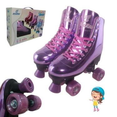 Imagem de Patins Infantil Quad Roller Menina 4 Rodas Ajustável 31-38 - Fenix, 31