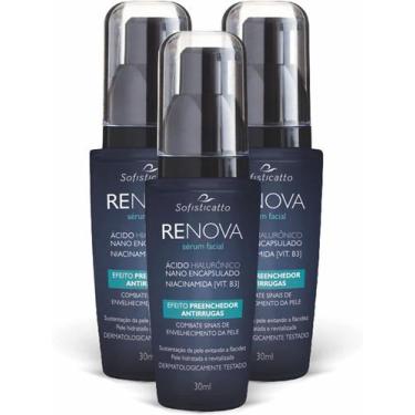 Imagem de Kit Com 3 - Renova Sérum Facial Preenchedor Antirrugas + Ácido Hialurô