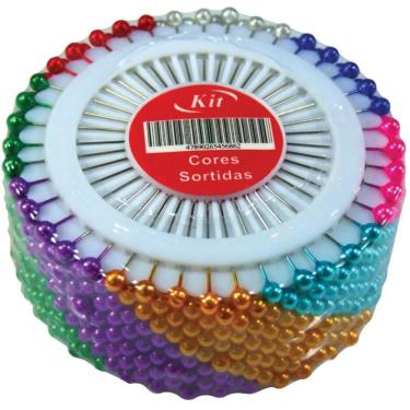 Imagem de Alfinete de Costura Kit Cabeça Colorida 12 Discos - Kit