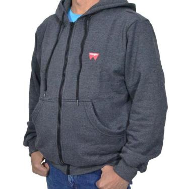 Imagem de Moletom Wrangler Masculino Com Ziper, Cinza, Escuro, M
