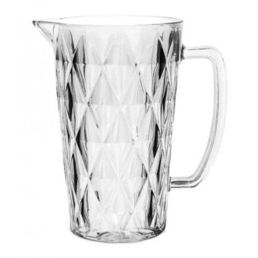 Imagem de Jarra de Vidro Diamond Transparente 1L Mesa Posta Água Suco Bebidas - 
