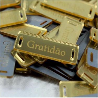Imagem de Passante Retangular Para Cartonagem Acrílico Gratidão Cassmar 5un