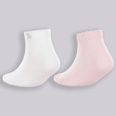 Imagem de Meia Lupo Cano Médio Baby Punho Soft 2025-088 C/2, Branco, Rosa, 16-23