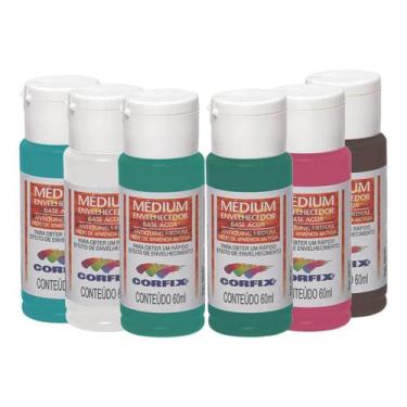 Imagem de Kit Médium Envelhecedor Corfix com 6 Cores 60ML - Kit 3