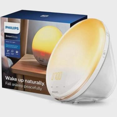 Imagem de Despertador Philips Wake-Up Light Com Colorido Sunris Hf3520