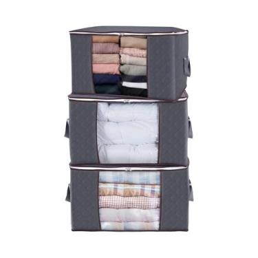 Imagem de Saco Organizador De Roupas De Grande Capacidade 3 Ou 6 Peças Com Alça 