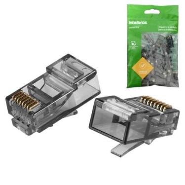 Imagem de Conector Macho RJ45 Cat5e com 20 Peças Intelbras