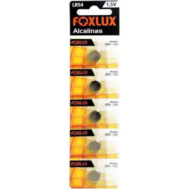 Imagem de Pilha Bateria Alcalina 1,5V LR54 5 Unidades Foxlux