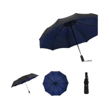 Imagem de Guarda-chuva Dobrável Automático De 10 Varetas Para Homens, À Prova De