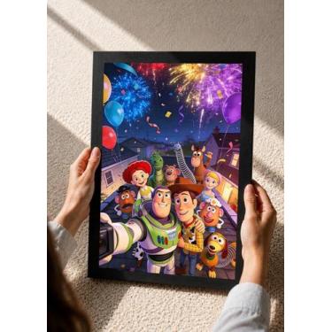 Imagem de Quadro Rex o Dinossauro Gentil C/ Vidro e Moldura Preto Tam:A4 - Spark