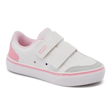 Imagem de Tênis Infantil Casual Menina Klin Freestyle Mini Street Branco Rosa Do