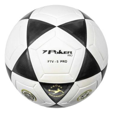 Imagem de Bola Poker Futevolei Rio Vulcanizada Oficial, UNICO, Branco, Preto