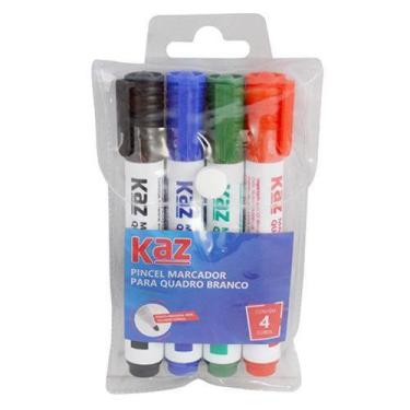 Imagem de Marcador Quadro Branco, Kaz, Kit c/ 4 Marcadores Az/Vm/Pt/Vr, KZ2002