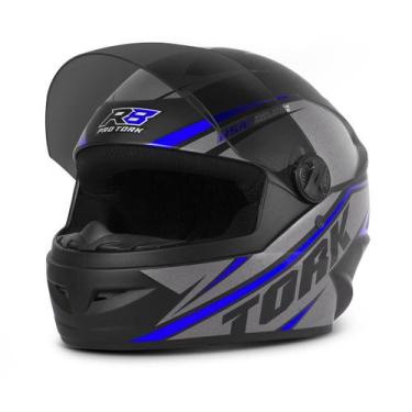 Imagem de Capacete Moto Fechado Pro Tork R8 Viseira Fumê + Narigueira, AZUL, 56