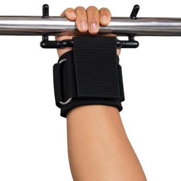 Imagem de Strap Musculação Lu Munhequeira Gancho Academia Levantamento -, Preto