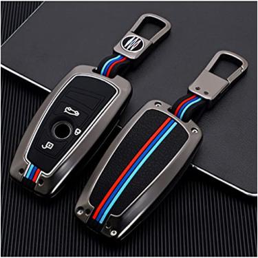 Imagem de YJADHU Car Styling Key Rings Cover Cover Stickers Proteger Case Cover Case Acessórios Auto Interior, apto para BMW F10 F30 X3 X4 F25 F26, preto 3 botões plus