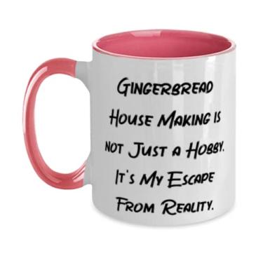 Imagem de Joke Brindes de gengibre para fazer casa, fazer pão de gengibre não é apenas um hobby, caneca de feriado dois tons 325 ml para fazer casa de gengibre