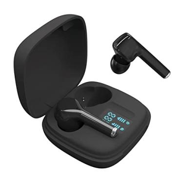 Imagem de Fones de ouvido Bluetooth estéreo com som Bluetooth 5.0 sem fio, controle de toque, fone de ouvido intra-auricular sem fio, preto