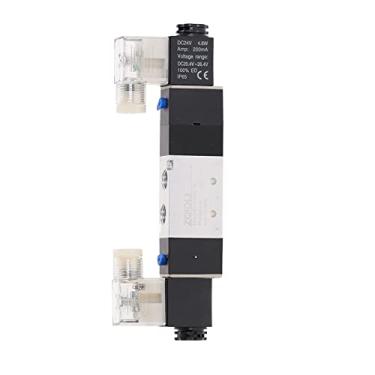 Imagem de 4V230-08C 5. Maneira 3 posição 1/4"válvula de solenóide pneumática DC12V DC24V AC110V AC220V W Condicionado Conector 4 6 8 10 12mm YYDFPIIA (Color : 4V230-08C, Specification : DC 24V)
