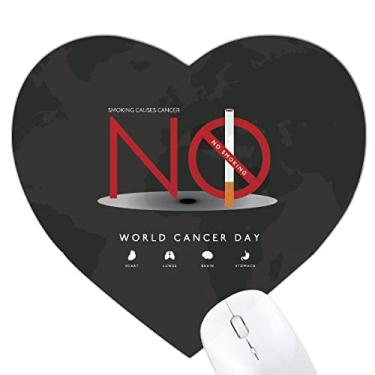 Imagem de Mouse pad Logo Dia Mundial do Câncer Não Fumar Coração Tapete de Borracha para Escritório