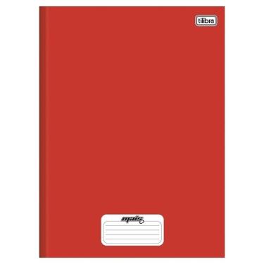 Imagem de Caderno Costurado 1/4 Tilibra Capa Dura Mais+ Vermelho 48 Folhas Embalagem com 15 Unidades