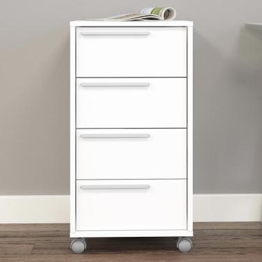 Imagem de Gaveteiro Com Rodízios 4 Gavetas Modelo Maia 2488 Branco Bp - Politorno