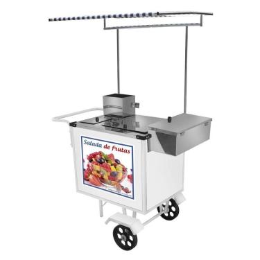 Imagem de Carrinho de Salada de Frutas Luxo com Rodas Maciças e Toldo - Cefaz