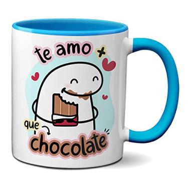 Imagem de Caneca Flork Namorados Apaixonados Te Amo Mais Que Chocolate (Azul)