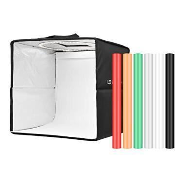 Imagem de Yuwao 30 Cm / 11,8 Polegadas Tenda De Luz Led Dobrável Portátil De Mesa De Estúdio De Fotografia Caixa De Luz 128 Pcs Contas De Led Bicolor Temperatura Ajustável Brilho Com 6 Pcs Cor
