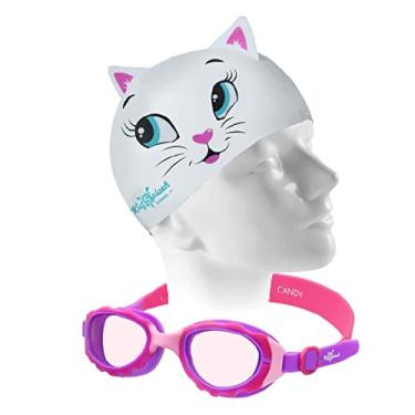 Imagem de Kit Natação Speedo Óculos Candy + Touca Cat Silicone 2 a 6 anos (lilás)