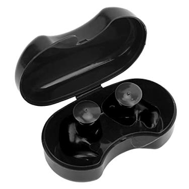 Imagem de plplaaoo Tampões de ouvido para natação, 5 tipos de silicone colorido à prova de água, tampão de ouvido espiral para natação com caixa de armazenamento, acessório colorido para orelhas