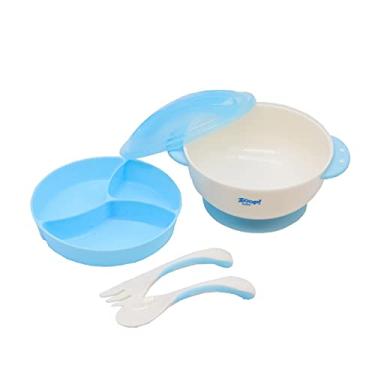 Imagem de Kit Bowl com Tampa e Talher Azul Zoop Toys