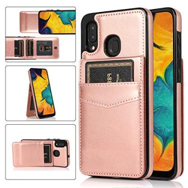 Imagem de Mobile phone accessories Para Samsung for Galaxy A20 / A30 cor sólida PC + capa protetora TPU com suporte e slots de cartão phone case