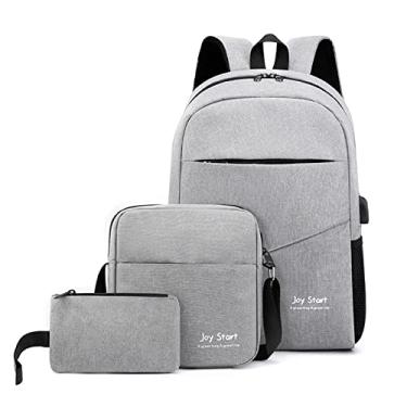 Imagem de Qudai Conjunto de 3 peças mochila feminina masculina portátil mochila bolsa de ombro bolso pequeno para viagem escola trabalho de negócios faculdade cabe até 15,6 polegadas