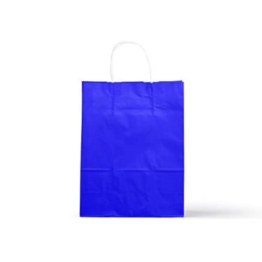 Imagem de Sacola De Papel Kraft Colorido Pp 15x16,5x7cm 10und Cor Azul-escuro