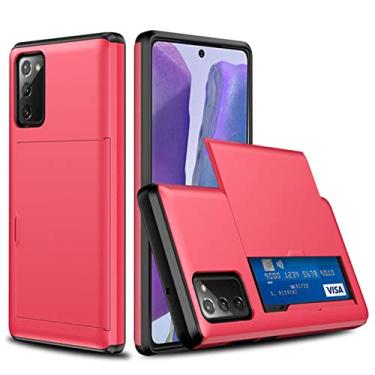 Imagem de Capa protetora para Samsung Galaxy S20 S21 Plus Note20 Ultra FE 5G com suporte para cartão, capa protetora dura, vermelho, Galaxy S10 5G (6,7 pol.)