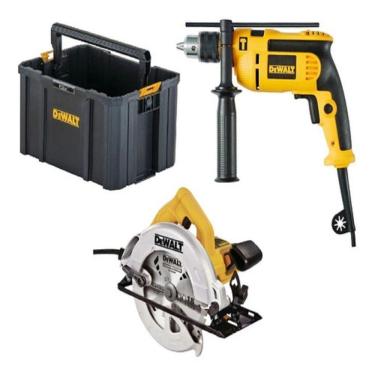 Imagem de Kit Serra Circular + Furadeira + Caixa De Ferramentas Dewalt 110V/220V