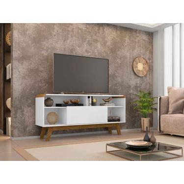 Imagem de Rack Lazuli em Madeira Branco para TV até 55 Polegadas Móveis Bechara