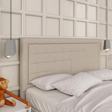 Imagem de Cabeceira Estofada Para Cama Queen Barcelona Bege - Móveis Arapongas