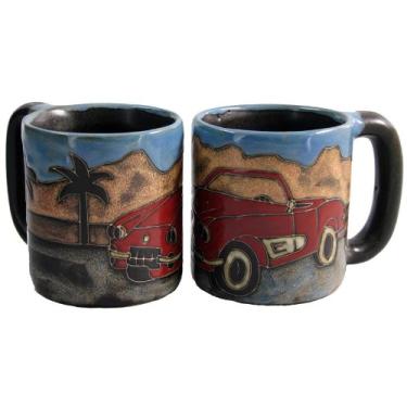 Imagem de Uma (1) Coleção Mara Stoneware - Caneca de jantar colecionável de 473 ml para café ou chá - Design de carro esportivo