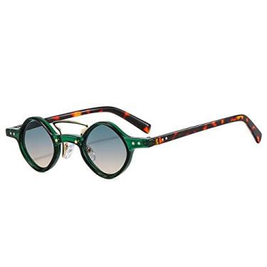 Imagem de Moda Óculos de Sol Quadrados Pequenos Mulheres Retro Duplas Pontes Lentes Oceânicas Claras Tons UV400 Homens Rebites Punk Óculos de Sol, Chá Verde Verde, A