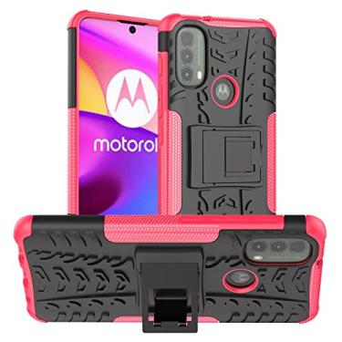Imagem de YUNCHAO Caixa de telefone Para Motorola Moto E40 Textura TPU + PC Caixa de telefone com suporte capa para celular