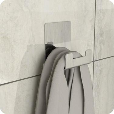 Imagem de Gancho Adesivo 3m Inox Cabide De Parede Autocolante ELG