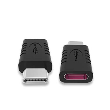 Imagem de Adaptador USB C macho para USB C fêmea, conversor, suporta sincronização de dados e carregamento, adequado para telefones celulares, computadores, notebooks, pacote com 2